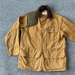 Vintage Saftbak Coat Mens 36 Brown Canvas Hunting Game Pocket Water Repellent